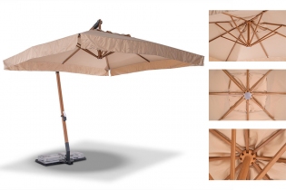 «Корсика» зонт уличный 3х3м на металлической опоре, цвет металлический