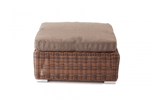 «Лунго» плетенная оттоманка с подушкой (коричневый)