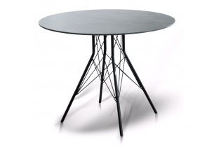 «Конте» интерьерный стол из HPL круглый Ø90см (серый гранит)